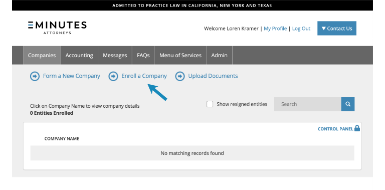 How to enroll dashboard screen