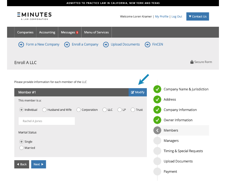 How to enroll Members screen