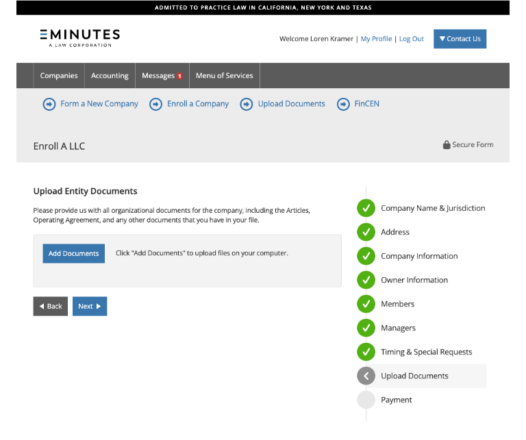 How to enroll upload screen
