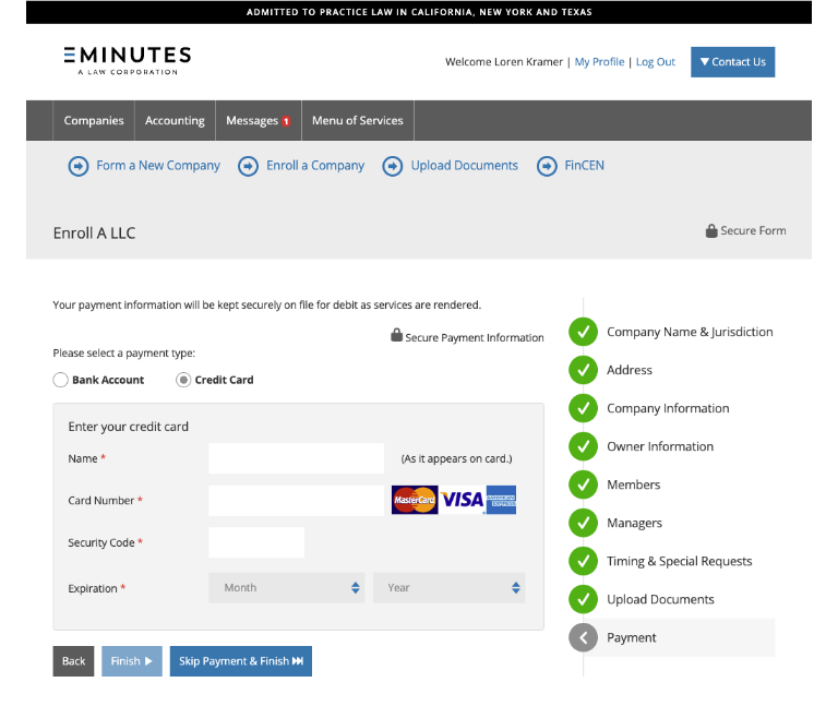 How to enroll payment screen